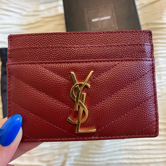 Saint Laurent Maroon Card Holder - Picture 3 of 6